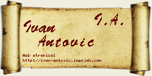 Ivan Antović vizit kartica